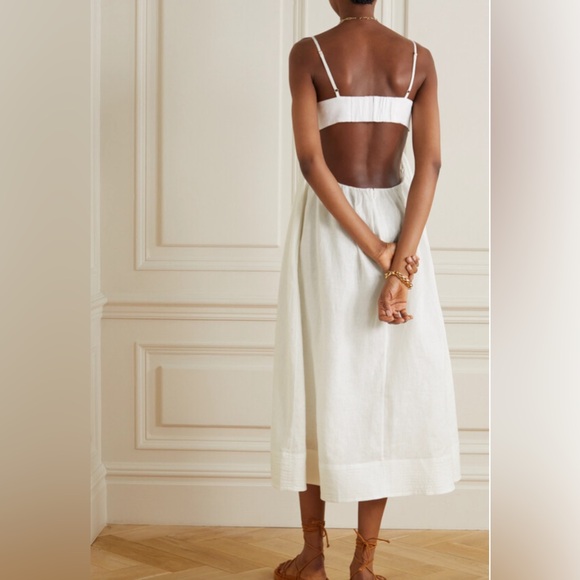 NWT Zimmerman Rosa Cutout Linen Midi Dress, Size US 4 - Picture 2 of 10